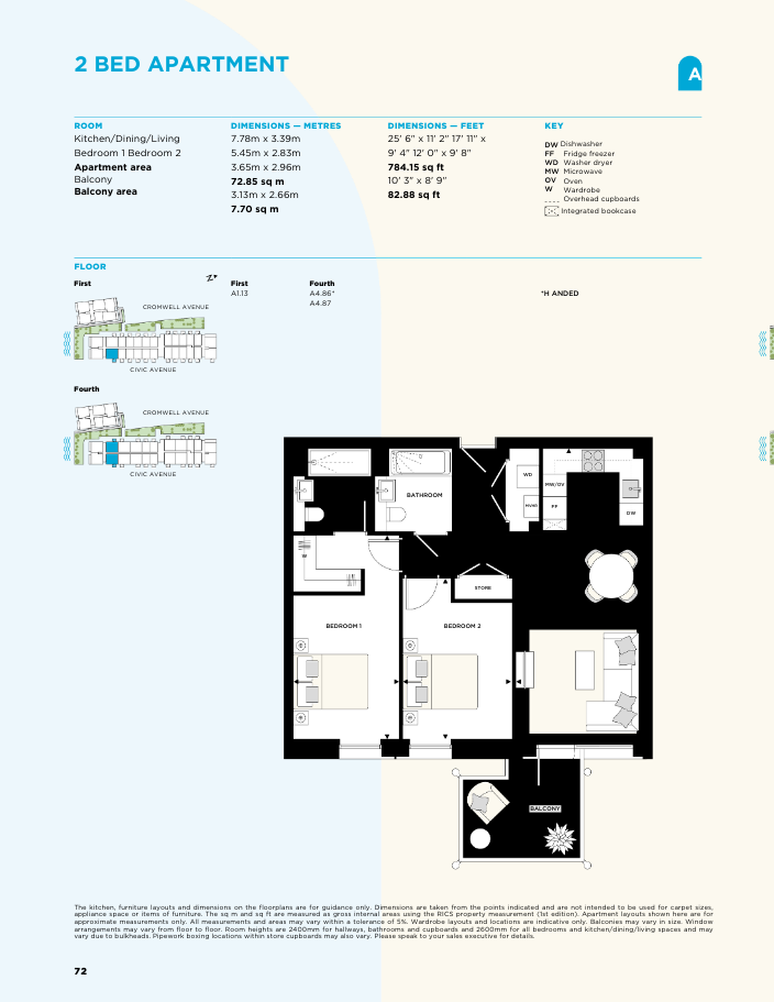 Floorplan for A1.13 at Artisi, Second